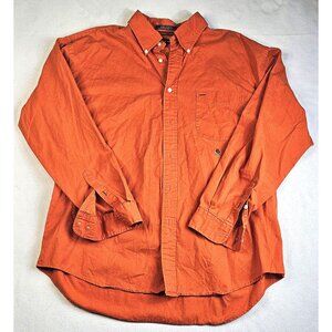 Tommy Hilfiger Mens Orange Long Sleeve Button-Down Shirt XL 100% Cotton